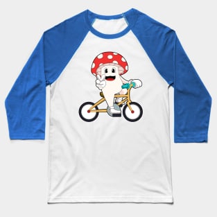 Mushroom with Bicycle Baseball T-Shirt